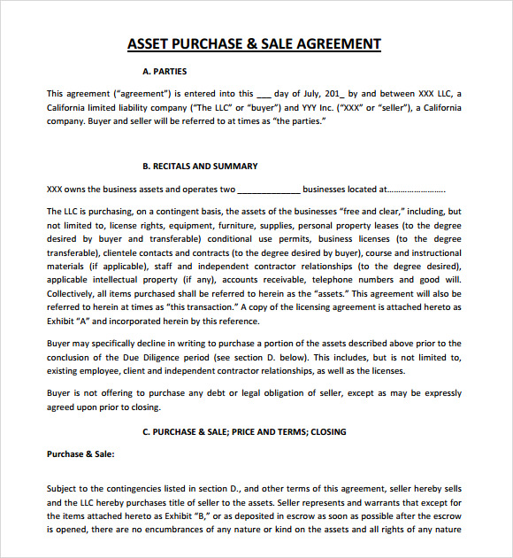 assignment of assets agreement