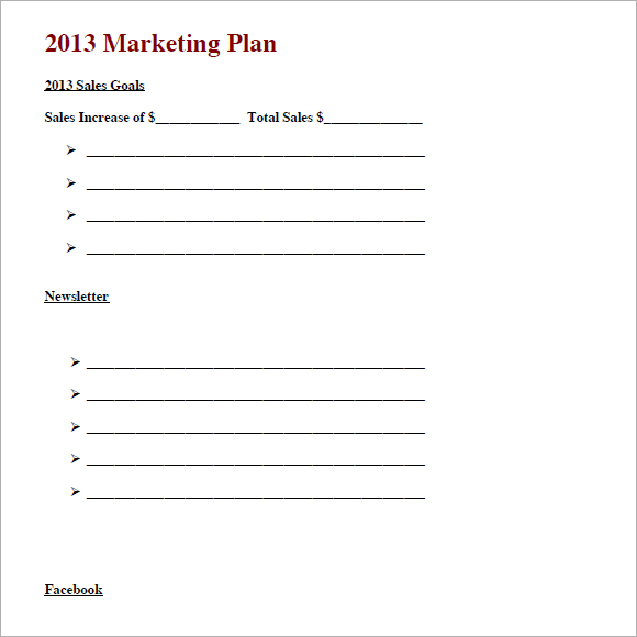 sample marketing calendar template 102013