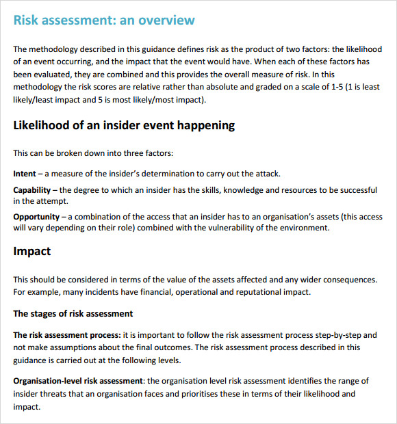 security risk assessment template