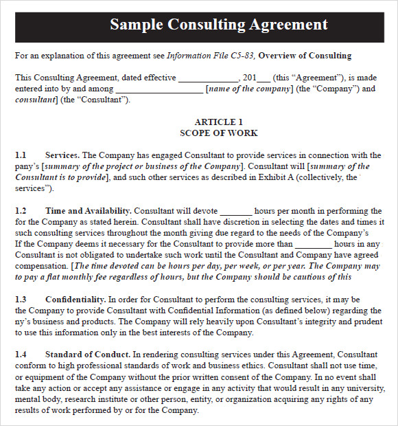 FREE 14 Sample Consulting Agreement Templates In PDF MS Word Google Docs Pages