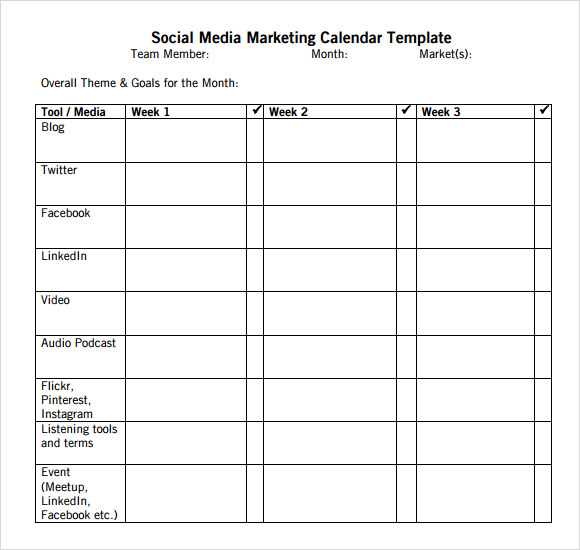 social media calendar template download