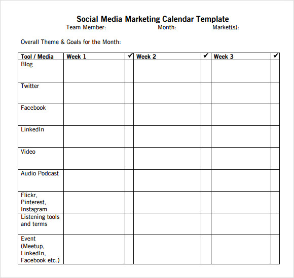 FREE 19  Social Media Calendar Templates in Google Docs MS Word