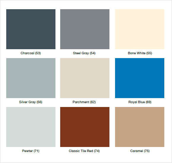 standard color chart