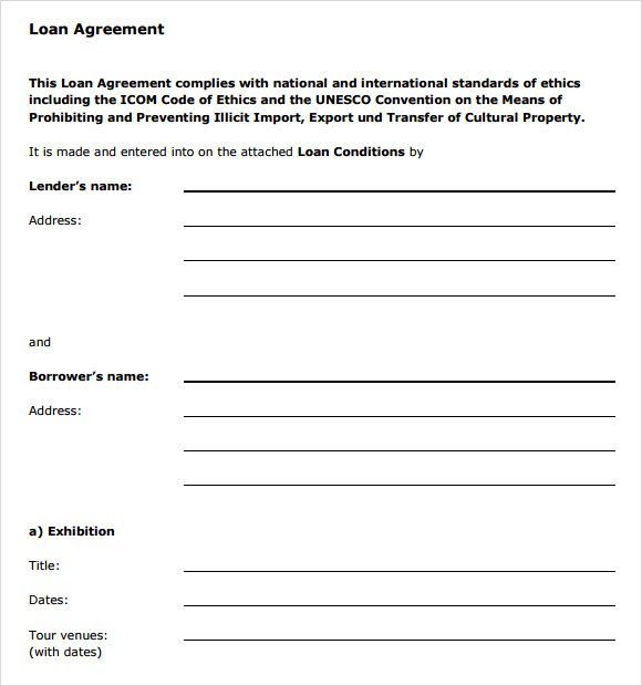 loan agreement template word document