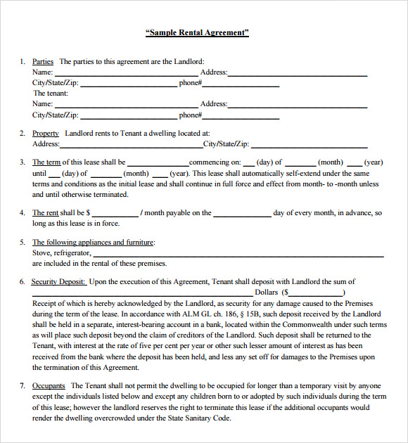 Leasing Agreement - 7+ Free Samples , Examples , Format