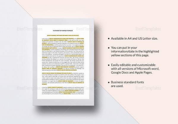 statement of purpose template in ipages for mac