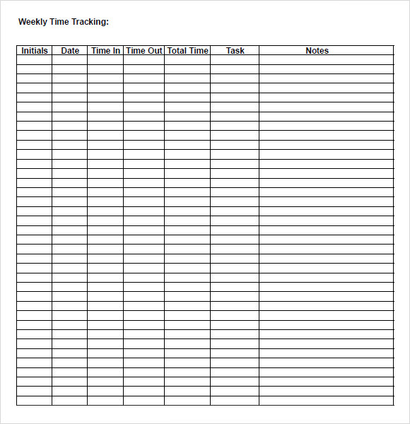 time tracking template pdf
