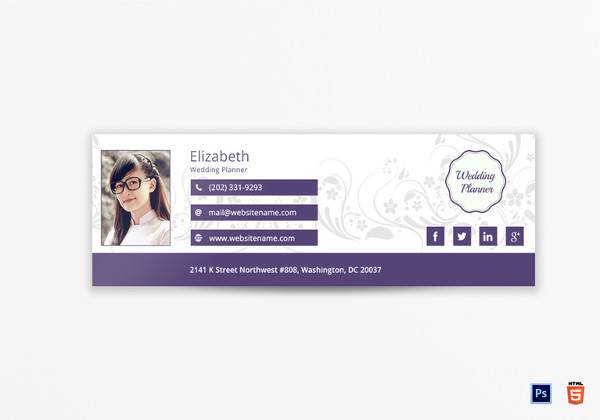wedding planner email signature template