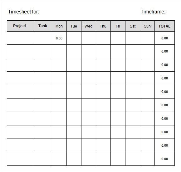 weekly timesheet template excel