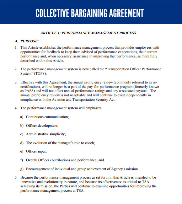 collective bargaining agreement pdf sample
