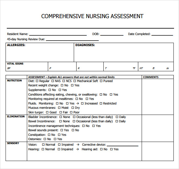 formative assessment examples nursing