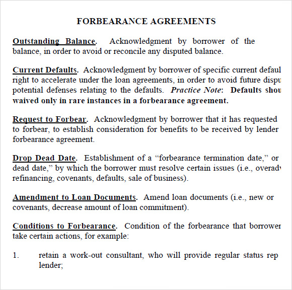 7-sample-forbearance-agreements-sample-templates