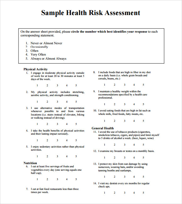 free health risk assessment