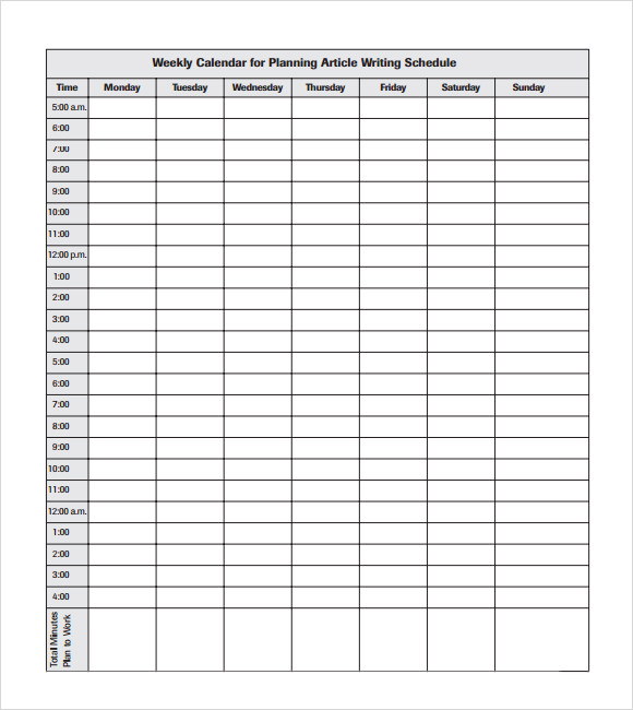 Weekly Calendar Template Google Docs Customize And Print