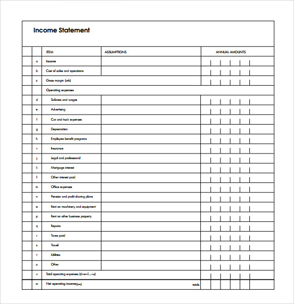 income statement example