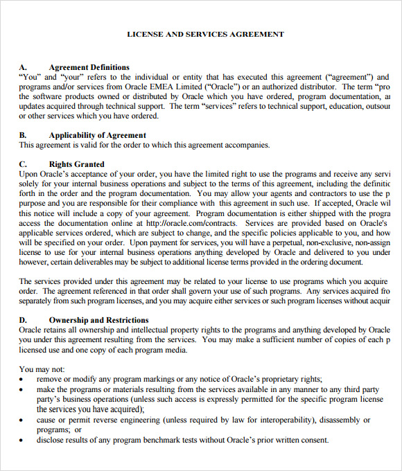 licensing agreement sample â€“  PDF, Documents 5 in Sample Agreement Word Licensing