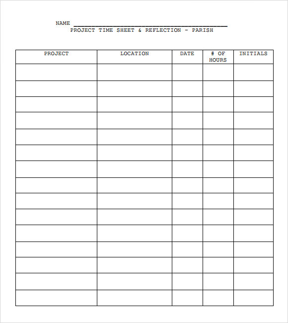 project timesheet example