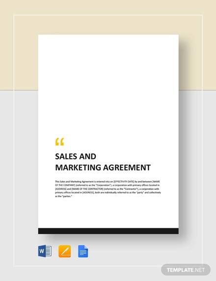sales and marketing agreement