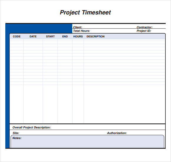 FREE 7+ Sample Project Timesheets in Google Docs | Google Sheets ...