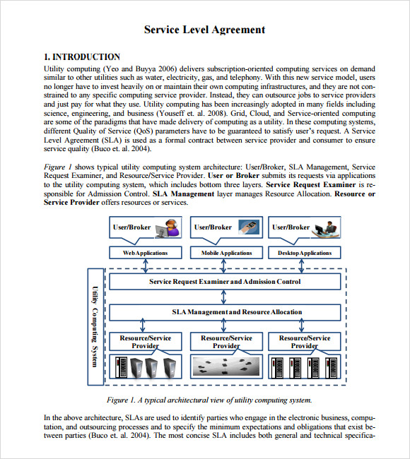 service level agreement template