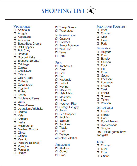 FREE 5+ Shopping List Samples in PDF