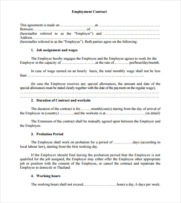 Casual worker contract template