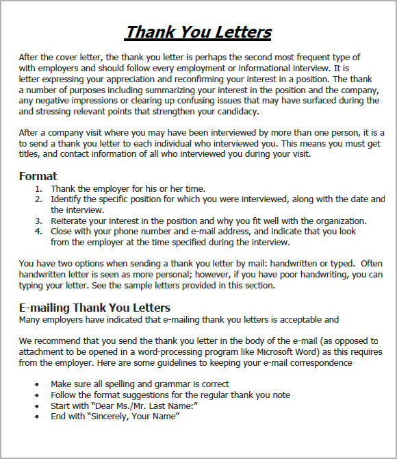 Sample Thank You Letter After Bad Interview from images.sampletemplates.com