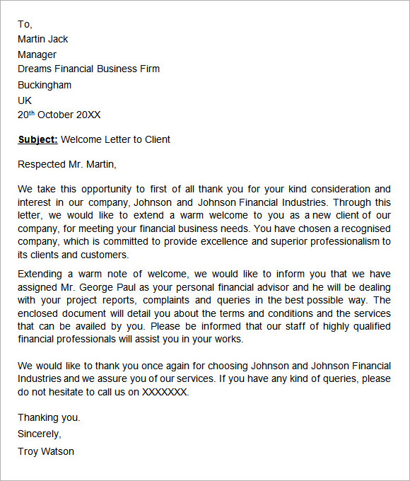 template letter company your introducing Welcome 7  Templates Sample Templates Sample  Letter