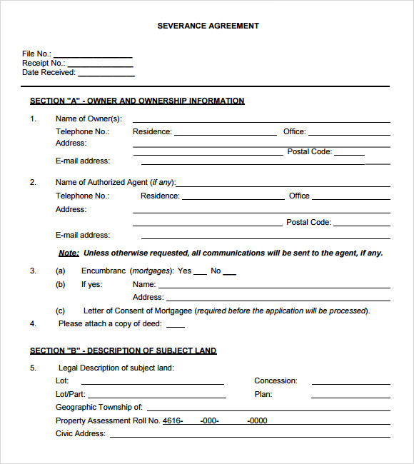 FREE 7+ Sample Severance Agreement Templates in MS Word Pages