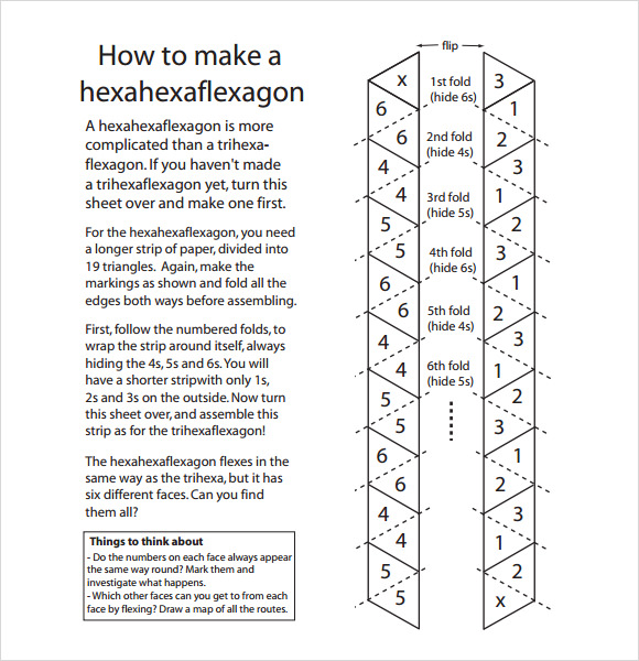 7 hexaflexagon templates for free download sample templates