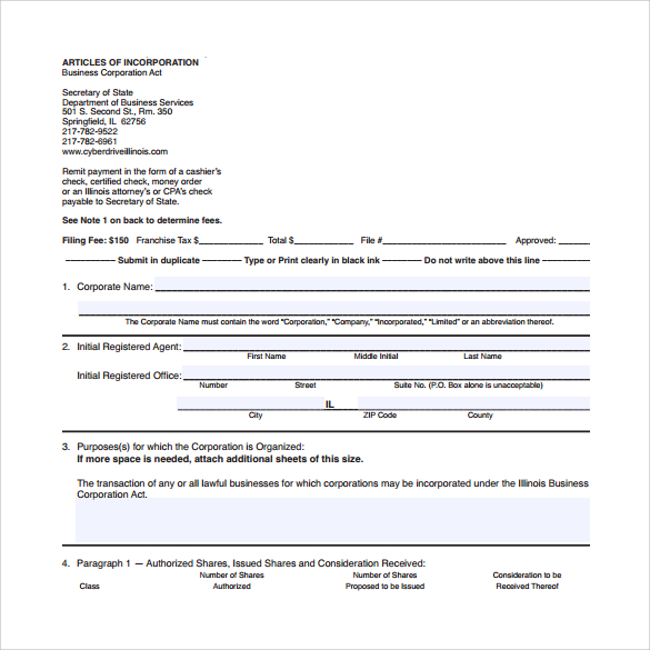 example of articles of incorporation1