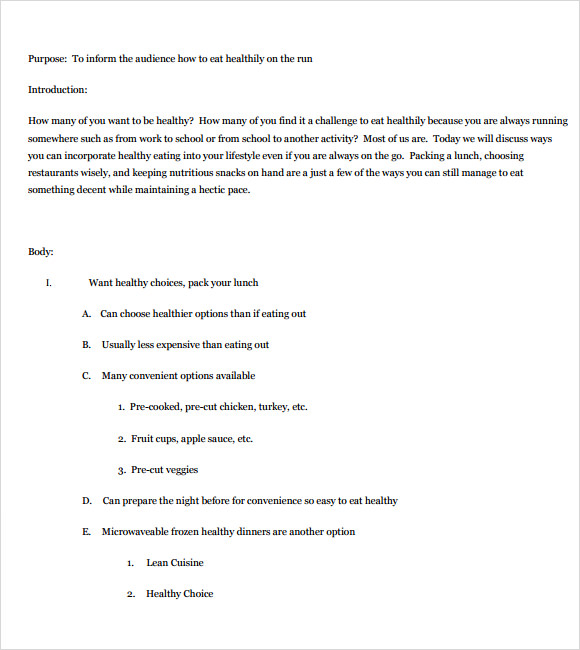 informative speech examples pdf