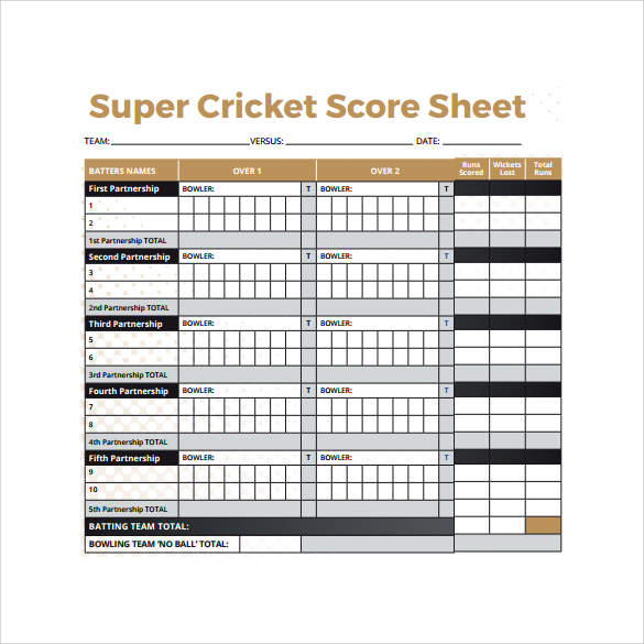 Cricket Score Sheet Program Flow Chart Resbuzz