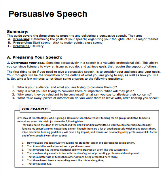 com 101 persuasive speech outline