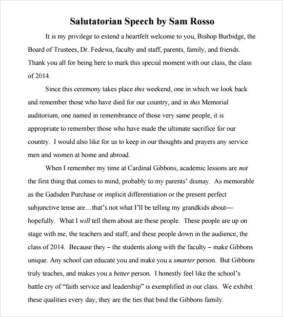 FREE 13+ Salutatorian Speech Samples in PDF