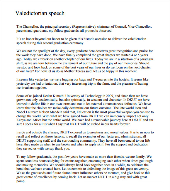 how to write a valedictorian speech example