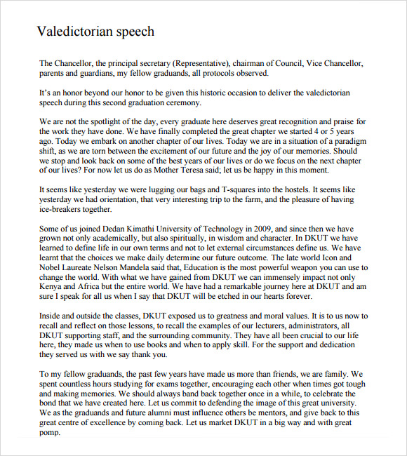 11+ Valedictorian Speech Examples  PDF