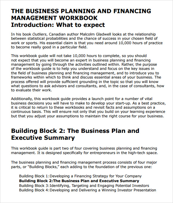 example of summary of business plan