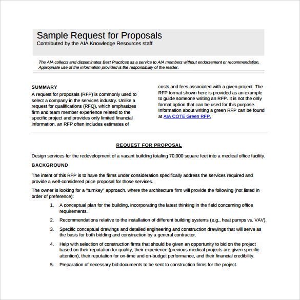 9 RFP Templates for Free Download Sample Templates