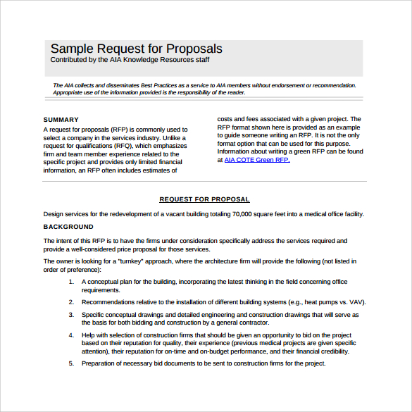 FREE 11 Sample RFP Templates In PDF MS Word