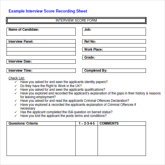 score org template