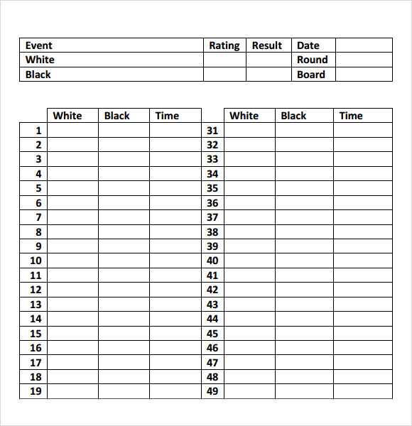 chess score sheet example