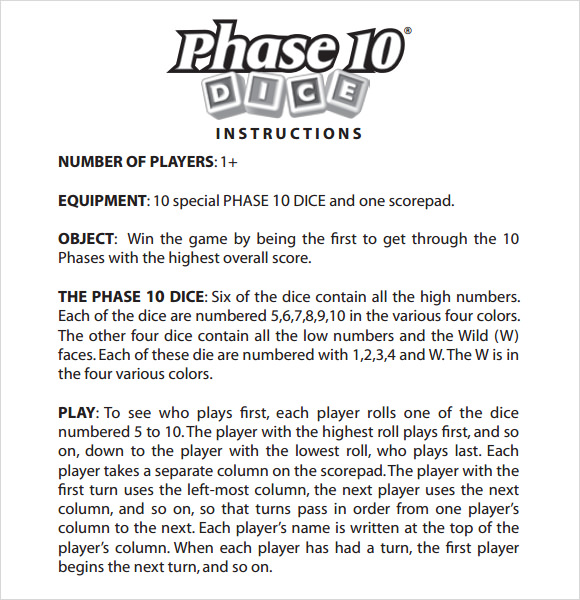 Phase 10 Rules Printable Printable Word Searches