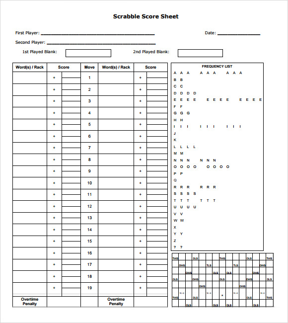 free scrabble score sheet