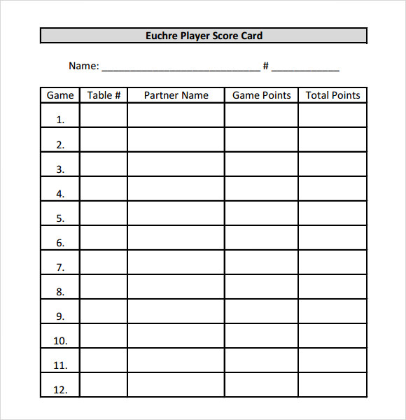 Printable Euchre Score Cards TUTORE ORG Master Of Documents