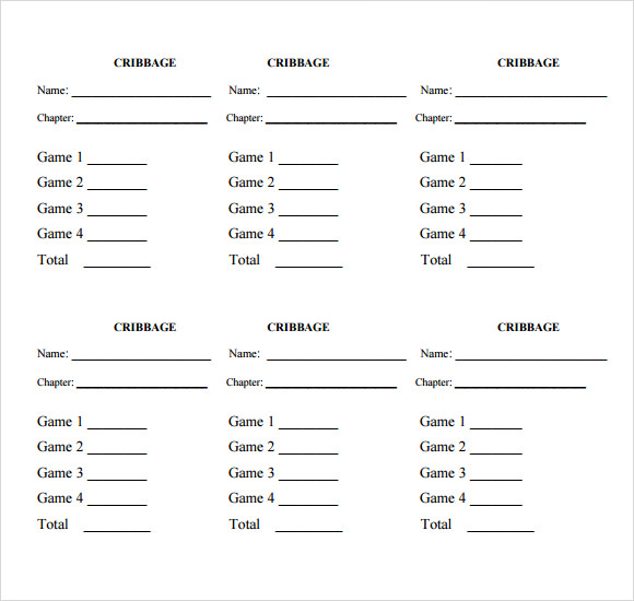 Printable Cribbage Scoring Chart Pdf Printable Templates