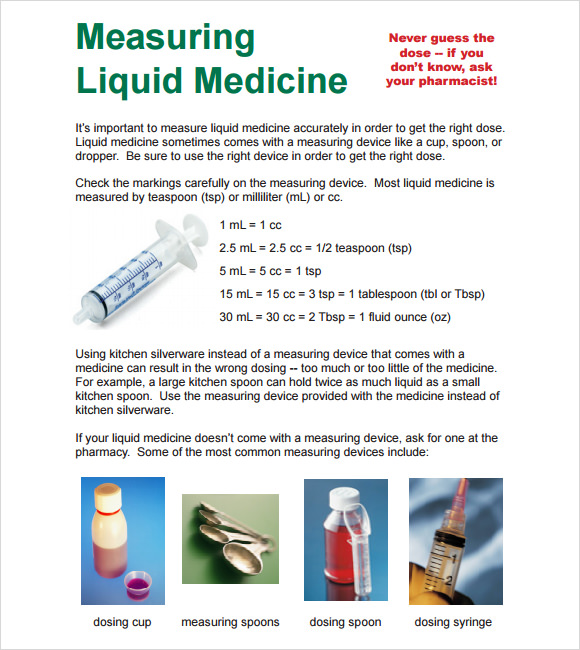 metric in table excel Free Measurements Download 8 Chart Templates for Liquid