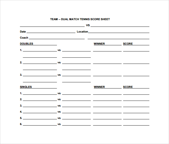 dual match tennis score sheet