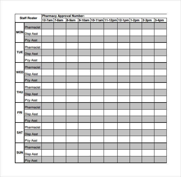 FREE 9+ Sample Roster Templates in PDF | MS Word | Excel