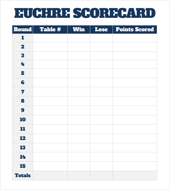 Free 6 Sample Euchre Score Card Templates In Ms Word Pdf